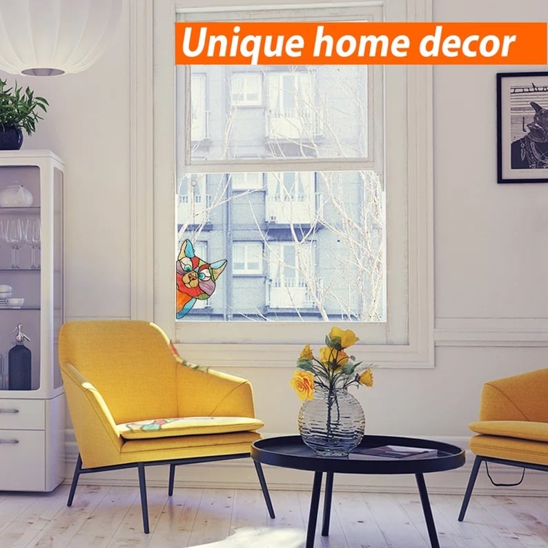 š»Handmade Stain Cat Suncatcher For Window