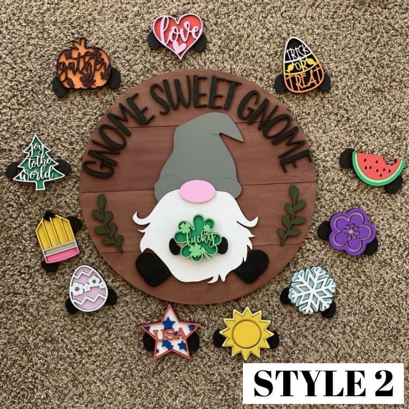 🔥 BIG SALE - 48% OFF🔥🔥 🎉-Cute 3D Seasonal Interchangeable Gnome Door Hanger